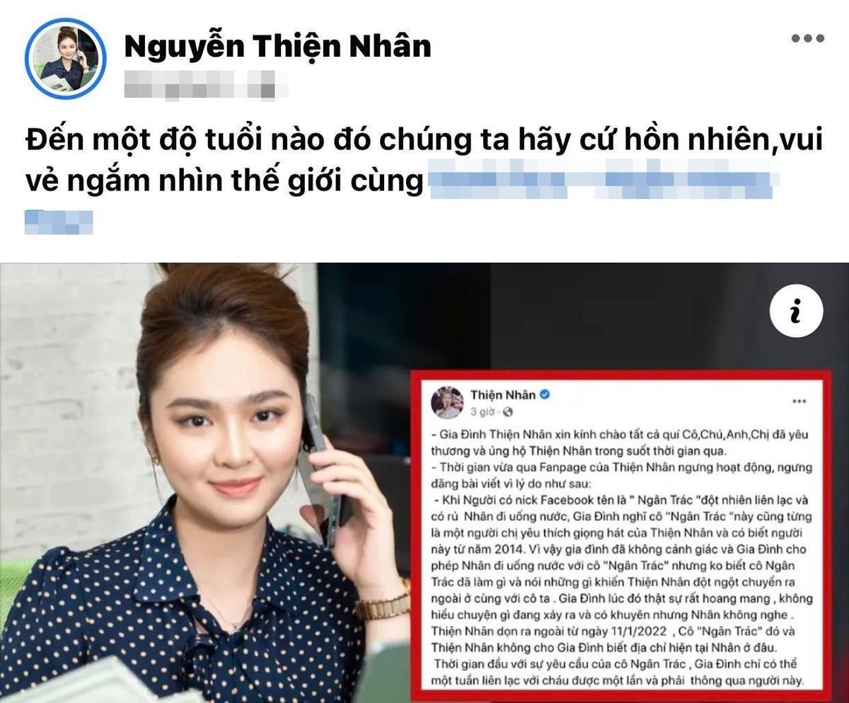 Thiện Nhân có động thái đầu tiên sau khi gia đình thông báo nữ ca sĩ mất tích Ảnh 1