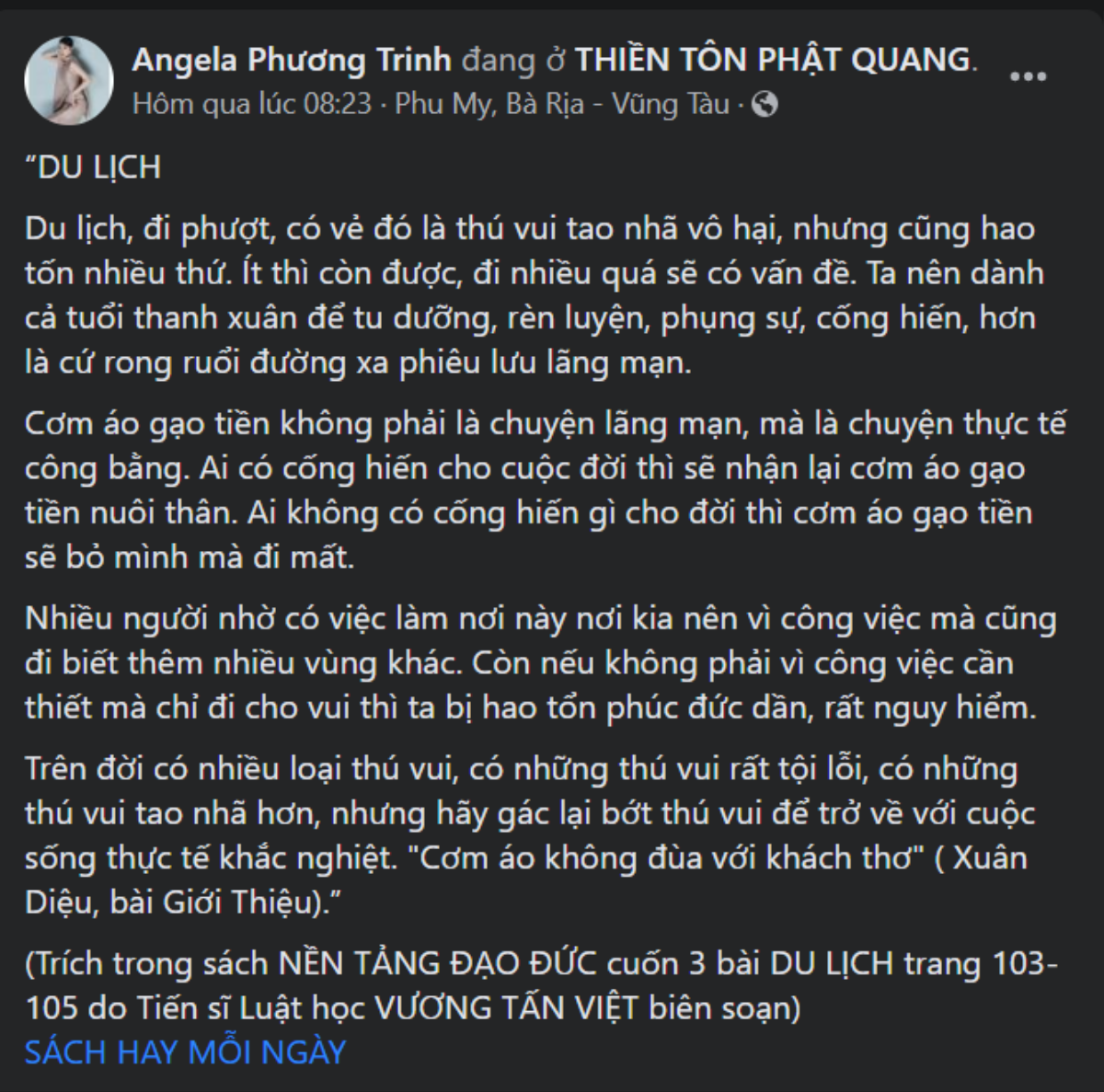 Angela Phương Trinh bị 'ném đá tơi tả' với lời nhắc fan: 'Ham chơi thì hao tổn phước đức' Ảnh 1