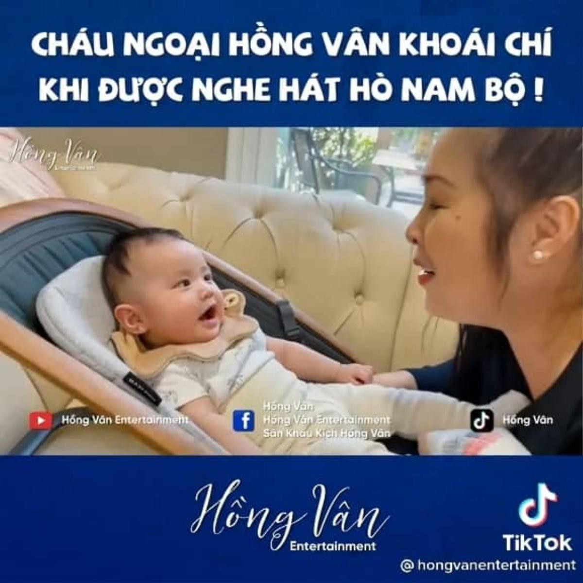 Cháu ngoại 7 tháng tuổi của NSND Hồng Vân thích thú khi được nghe hát hò Nam Bộ Ảnh 2