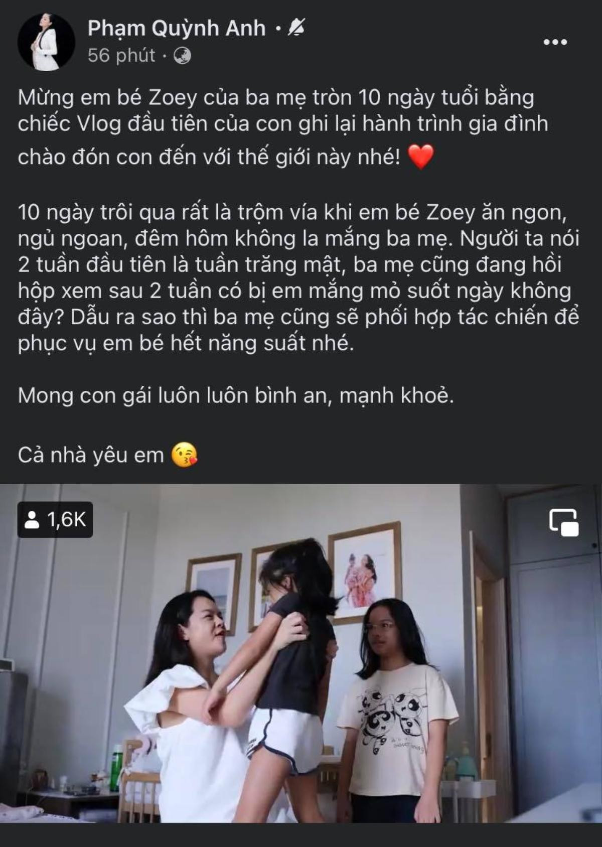 Phạm Quỳnh Anh bất ngờ chia sẻ vlog kỉ niệm 10 ngày sinh bé Zoey kèm sự xuất hiện của ông xã 'bí ẩn' Ảnh 2