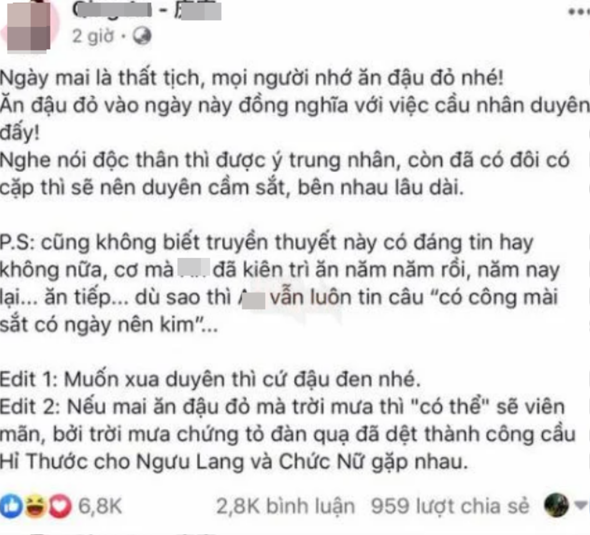 Sự thật ngã ngửa về lời tương truyền ăn đậu đỏ ngày Thất Tịch để 'thoát ế' Ảnh 5