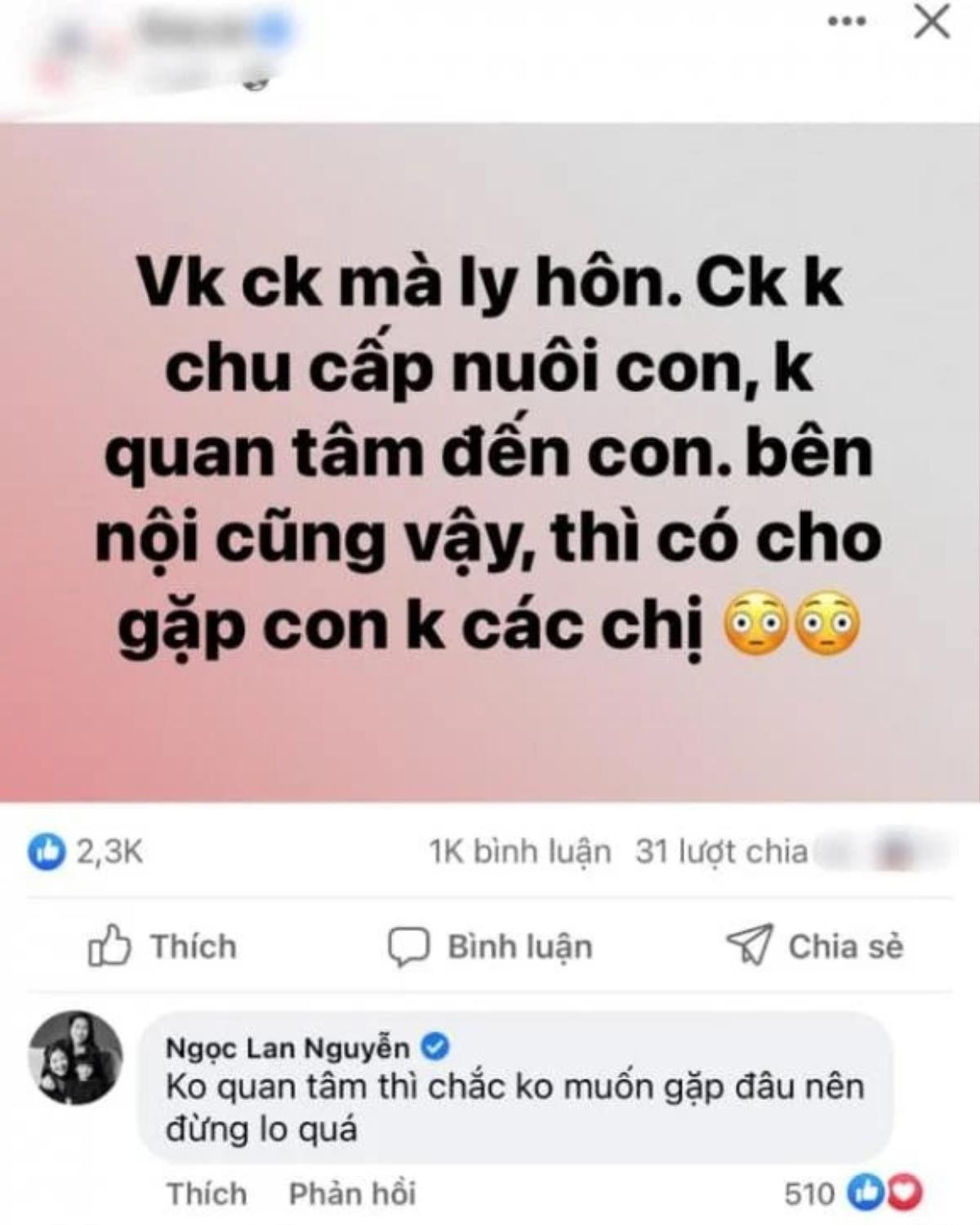 Ngọc Lan trả lời ra sao khi được hỏi chồng cũ không chu cấp thì có cho gặp con không? Ảnh 1