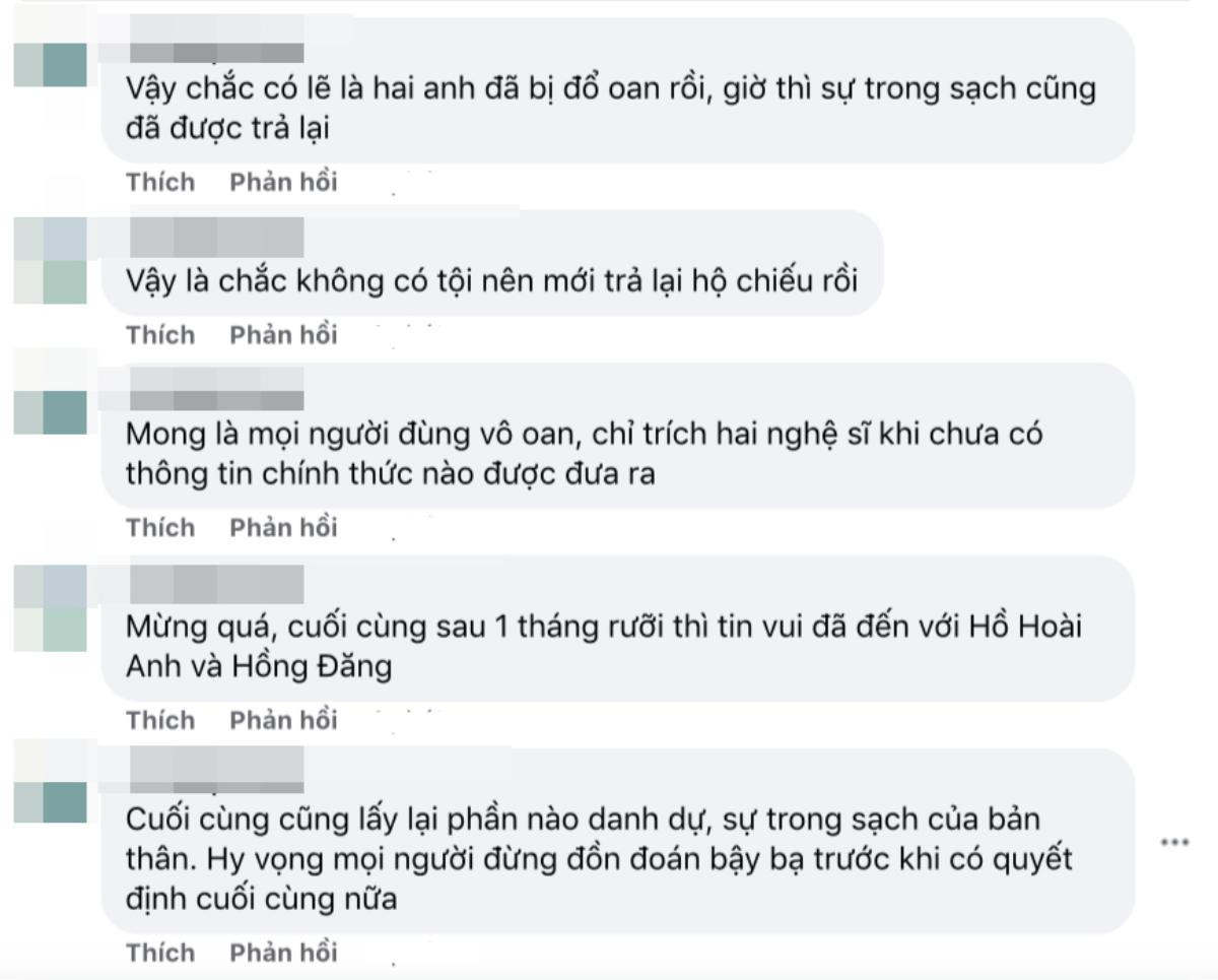 Hồ Hoài Anh và Hồng Đăng được trả hộ chiếu, netizen vui mừng: 'Sự trong sạch cuối cùng đã được lấy lại' Ảnh 3