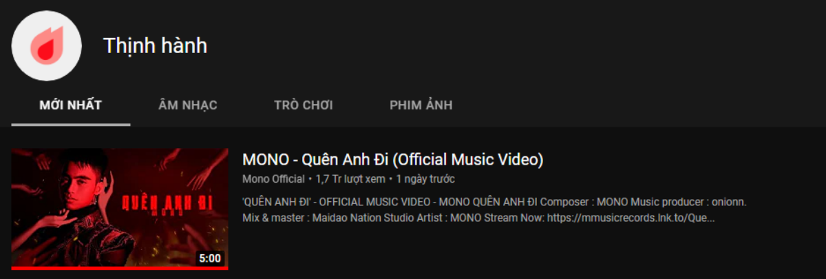 MONO vừa #1 trending Youtube, Sơn Tùng lập tức có lời trách móc đến em trai Ảnh 1