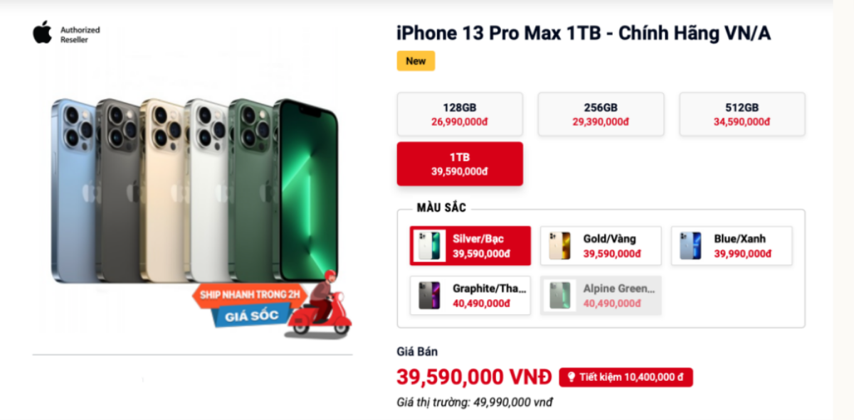 iPhone 13 Pro Max 1TB giảm hơn 10 triệu đồng Ảnh 1