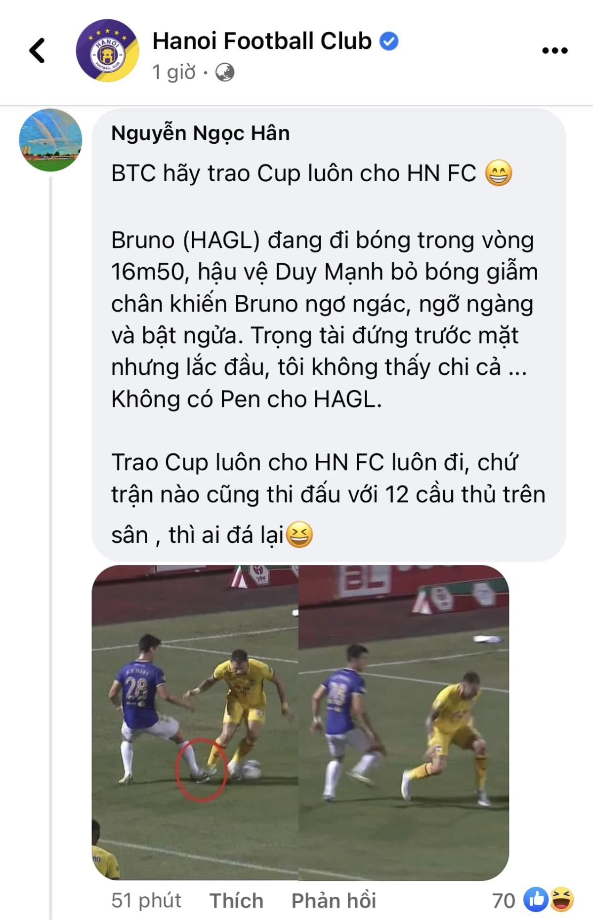 CĐV HAGL 'tấn công' Hà Nội FC: BTC hãy trao cúp luôn cho đội của bầu Hiển Ảnh 1