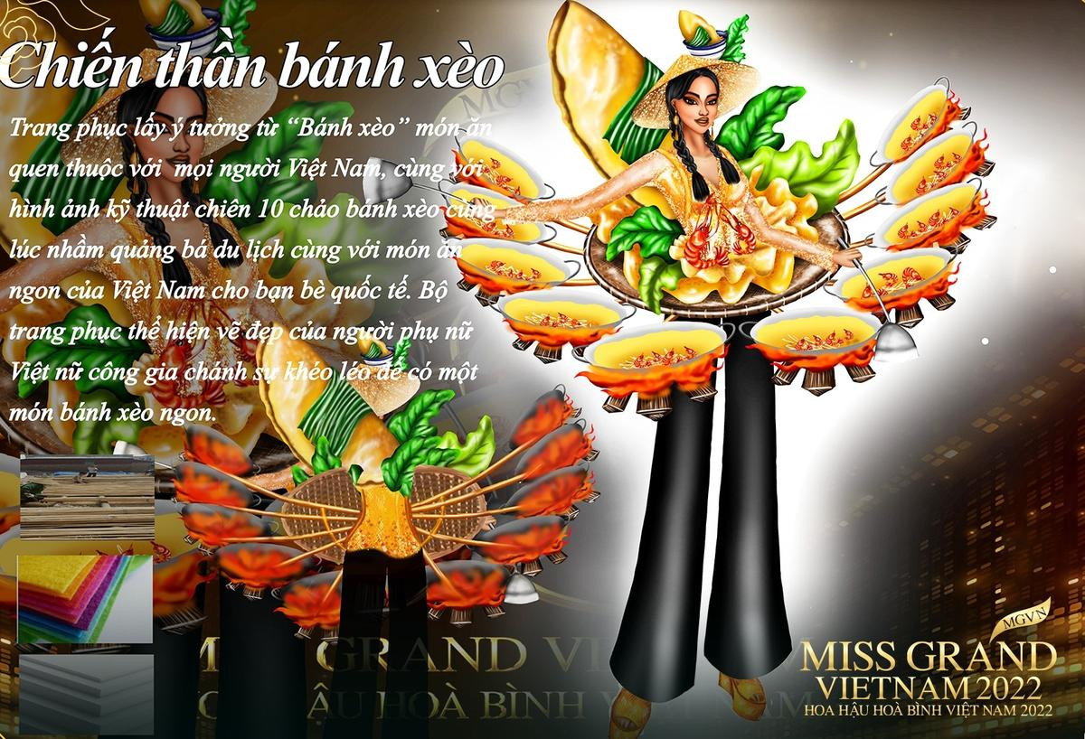 'Tắt Đèn', 'Bánh Xèo' trở thành cảm hứng tìm kiếm National Costume cho Miss Grand Vietnam 2022 Ảnh 6