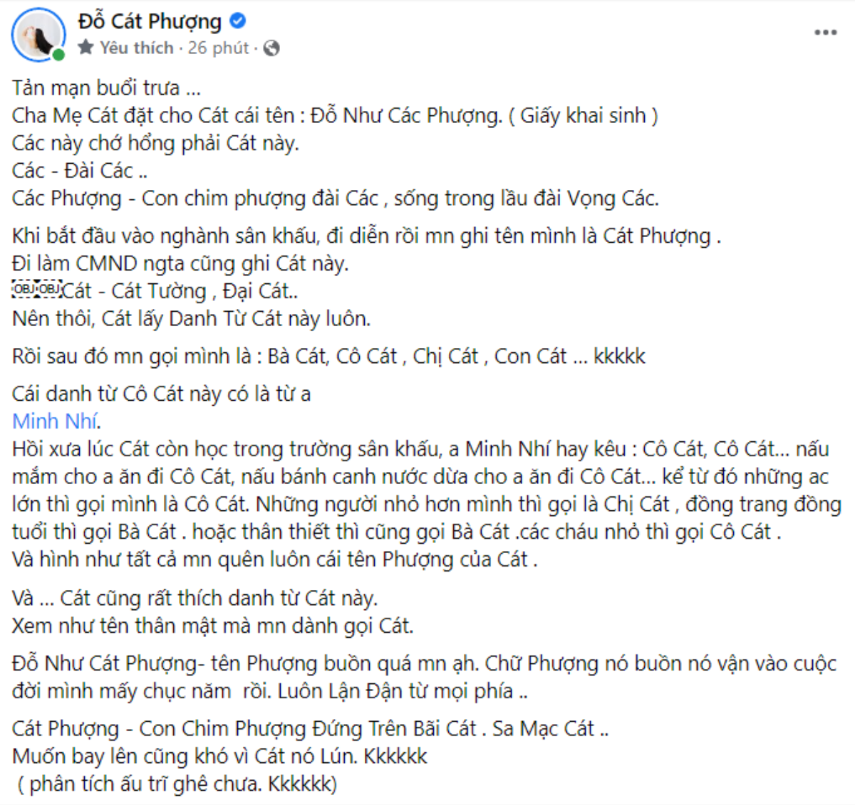 Cát Phượng lí giải ý nghĩa nghệ danh và tên thật, ẩn ý muốn đổi nghệ danh mới Ảnh 2