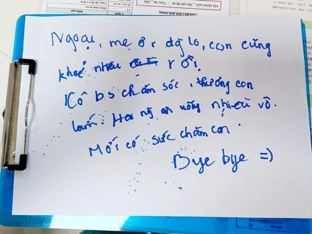 Xúc động dòng nhắn nhủ của bệnh nhi: 'Ngoại, mẹ đừng lo, con khoẻ rồi' Ảnh 1