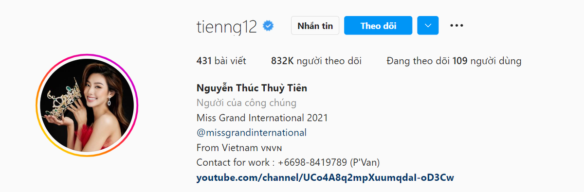 Hoa hậu Thùy Tiên lọt top Big 5 Grand Slam queen có lượng người theo dõi nhiều nhất trên Instagram Ảnh 2