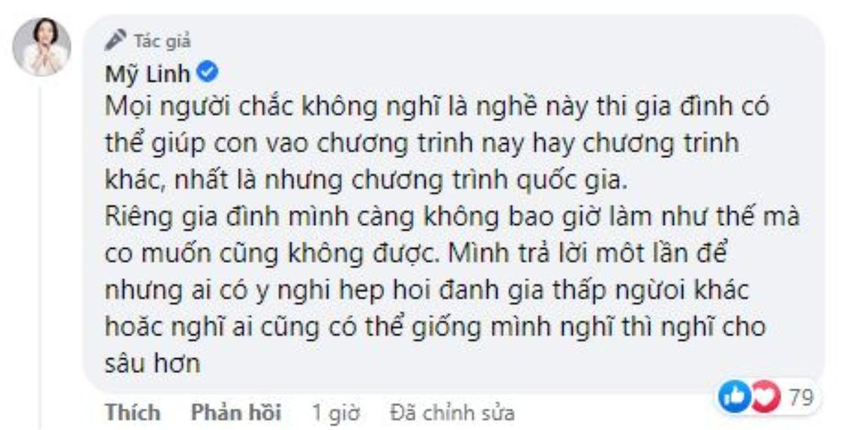 Diva Mỹ Linh lên tiếng bênh vực Mỹ Anh khi con gái bị netizen chê 'không có thực tài' trên sân khấu lớn Ảnh 2