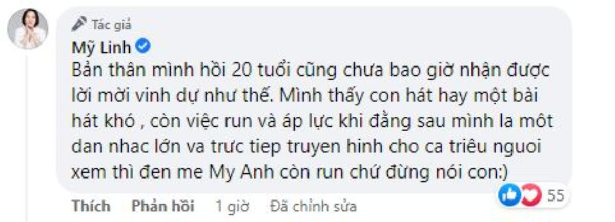 Diva Mỹ Linh lên tiếng bênh vực Mỹ Anh khi con gái bị netizen chê 'không có thực tài' trên sân khấu lớn Ảnh 4