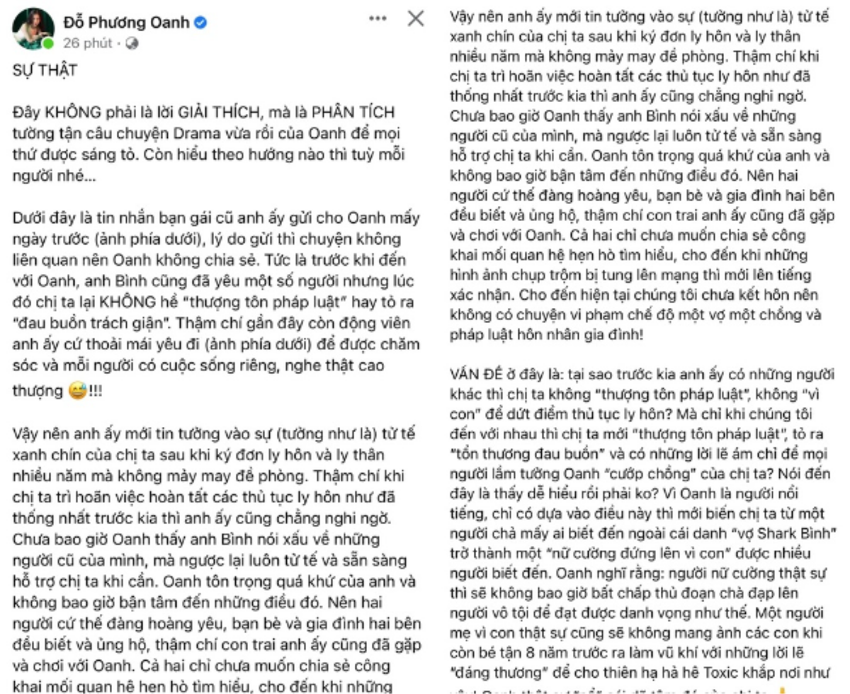 Phương Oanh tiết lộ chuyện Shark Bình từng được vợ ủng hộ chuyện yêu đương Ảnh 1