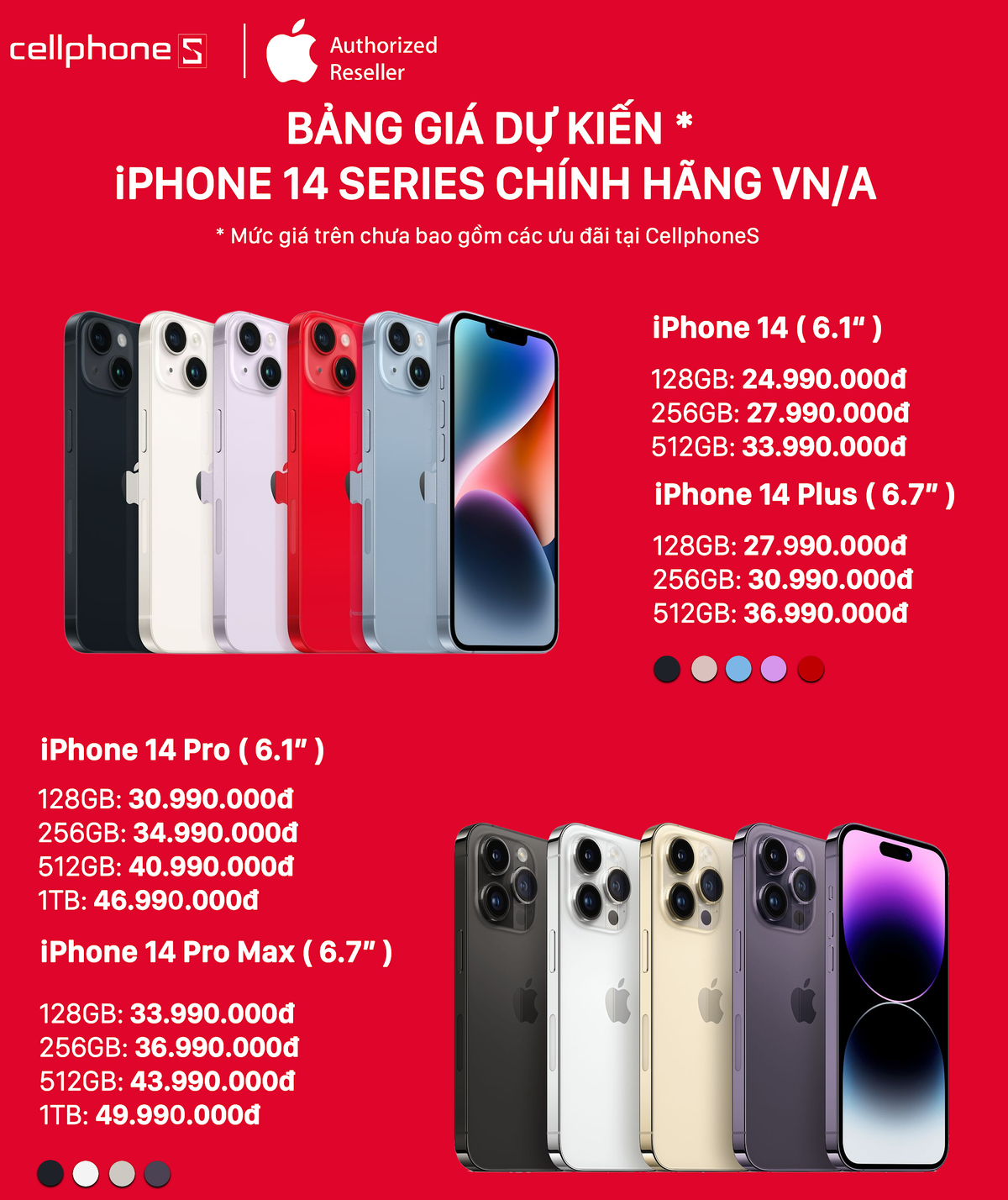 Giá dự kiến iPhone 14 series chính hãng tại thị trường Việt Nam Ảnh 1