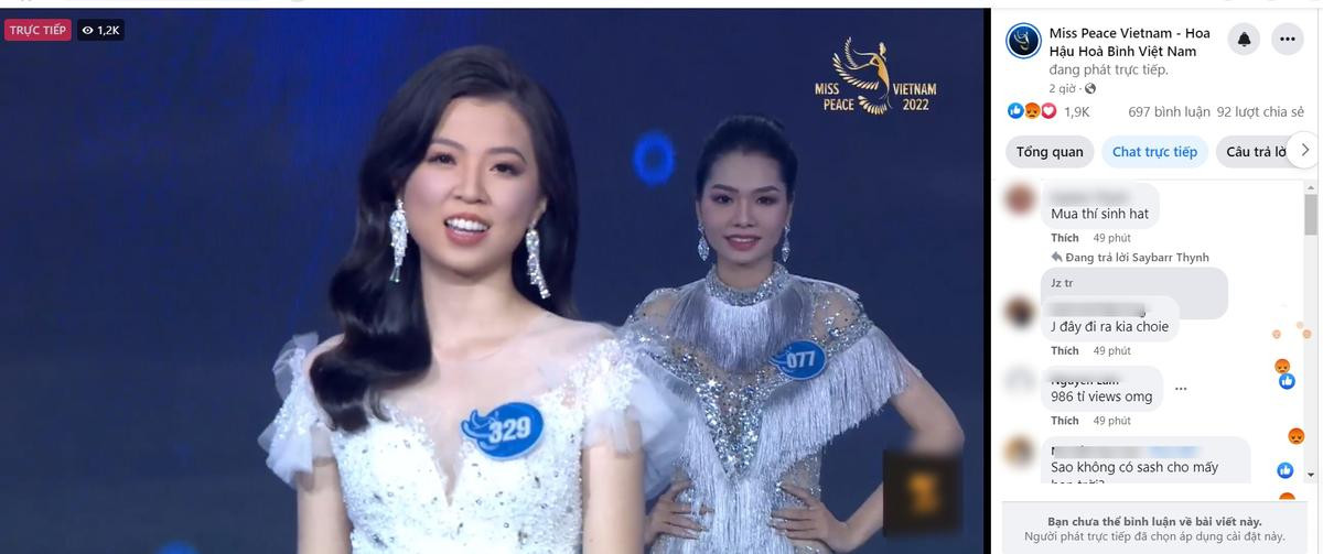 Chung kết Miss Peace: Khán giả tràn vào thả phẫn nộ, BTC khóa luôn bình luận Ảnh 1