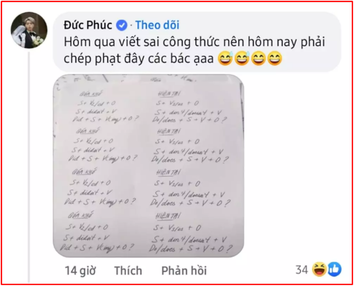 Bị dân mạng bóc lỗi sai, Đức Phúc lên tiếng xin lỗi lại còn khoe ảnh... chép phạt Ảnh 4