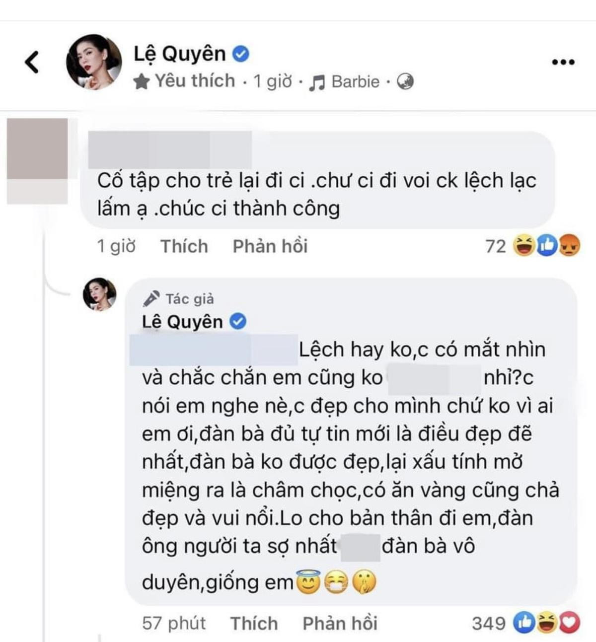 Bị 'cà khịa' chuyện yêu trai trẻ, Lệ Quyên dằn mặt anti-fan cực gắt Ảnh 2