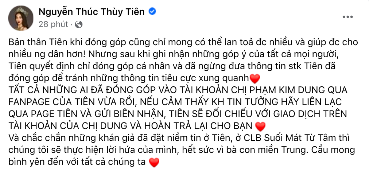 Vừa mới kêu gọi từ thiện, Hoa hậu Thuỳ Tiên bất ngờ 'quay xe' vì lý do này Ảnh 2