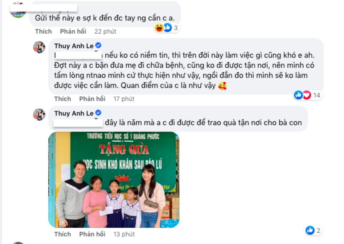 Ủng hộ đồng bào miền Trung, vợ Đăng Khôi đáp trả khi bị vặn không đi đến tận nơi từ thiện Ảnh 2