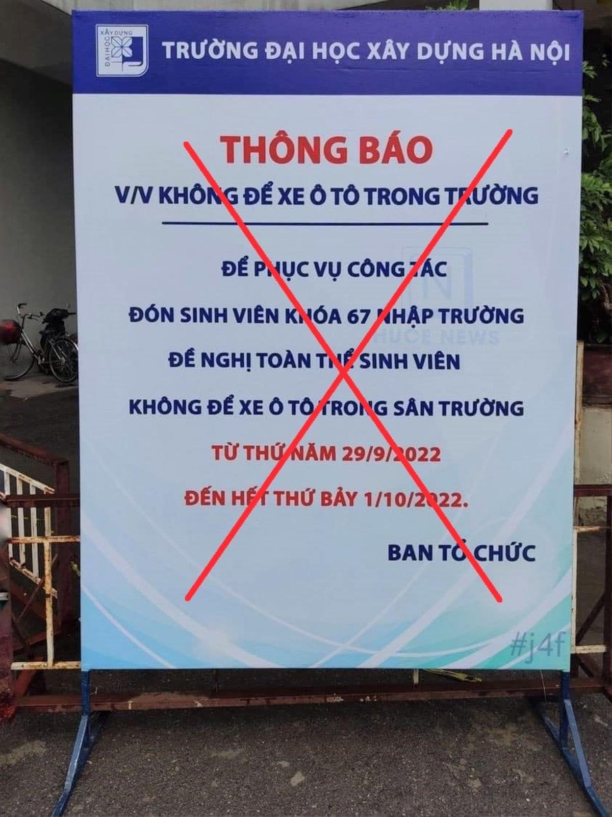 Sự thật thông tin ĐH Xây dựng Hà Nội yêu cầu 'sinh viên không để ô tô trong sân trường'? Ảnh 1