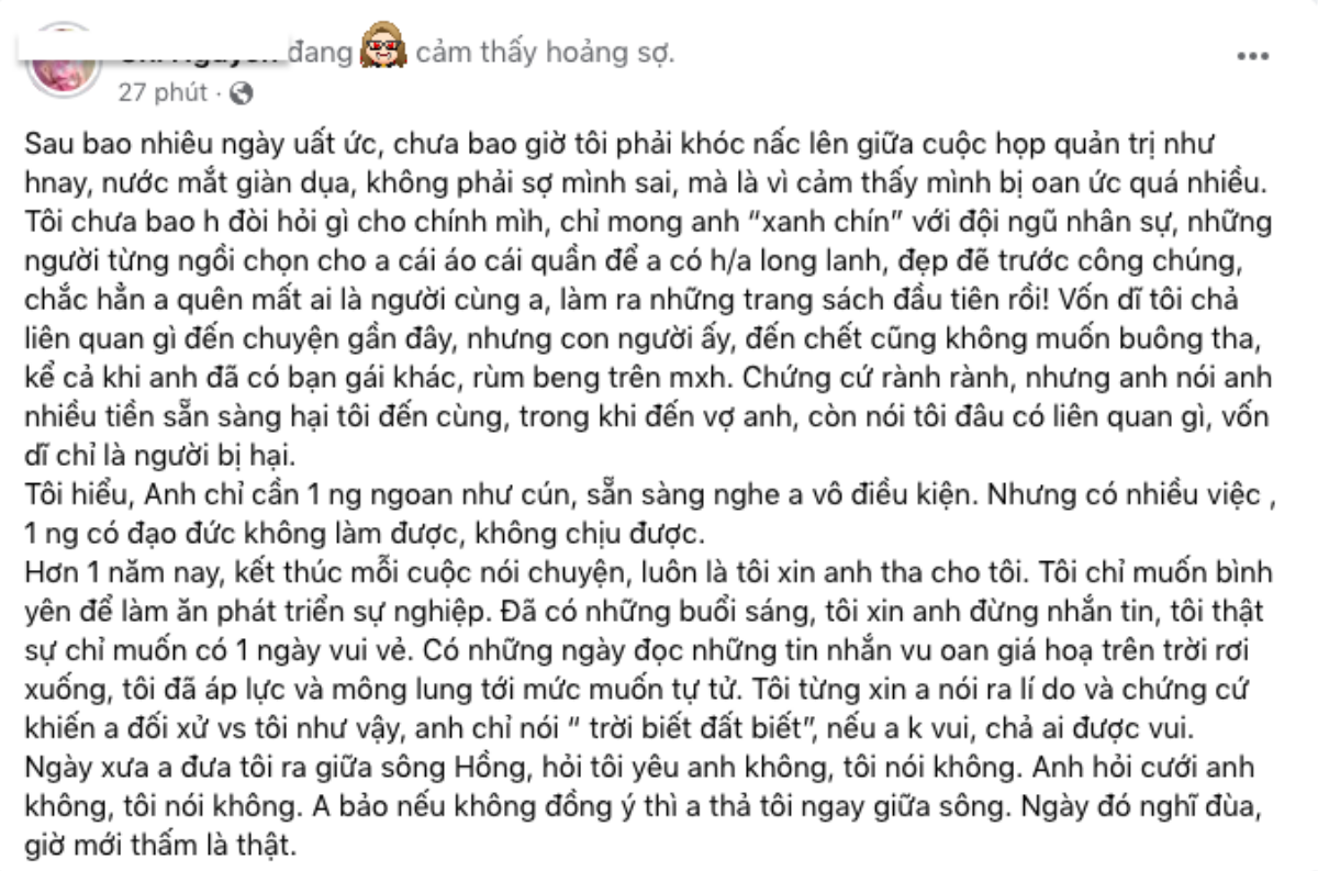 Nghi vấn 'bạn gái cũ shark Bình' đăng đàn tố nam doanh nhân 'vô ơn, nhiều lần đe dọa, hãm hại' Ảnh 1