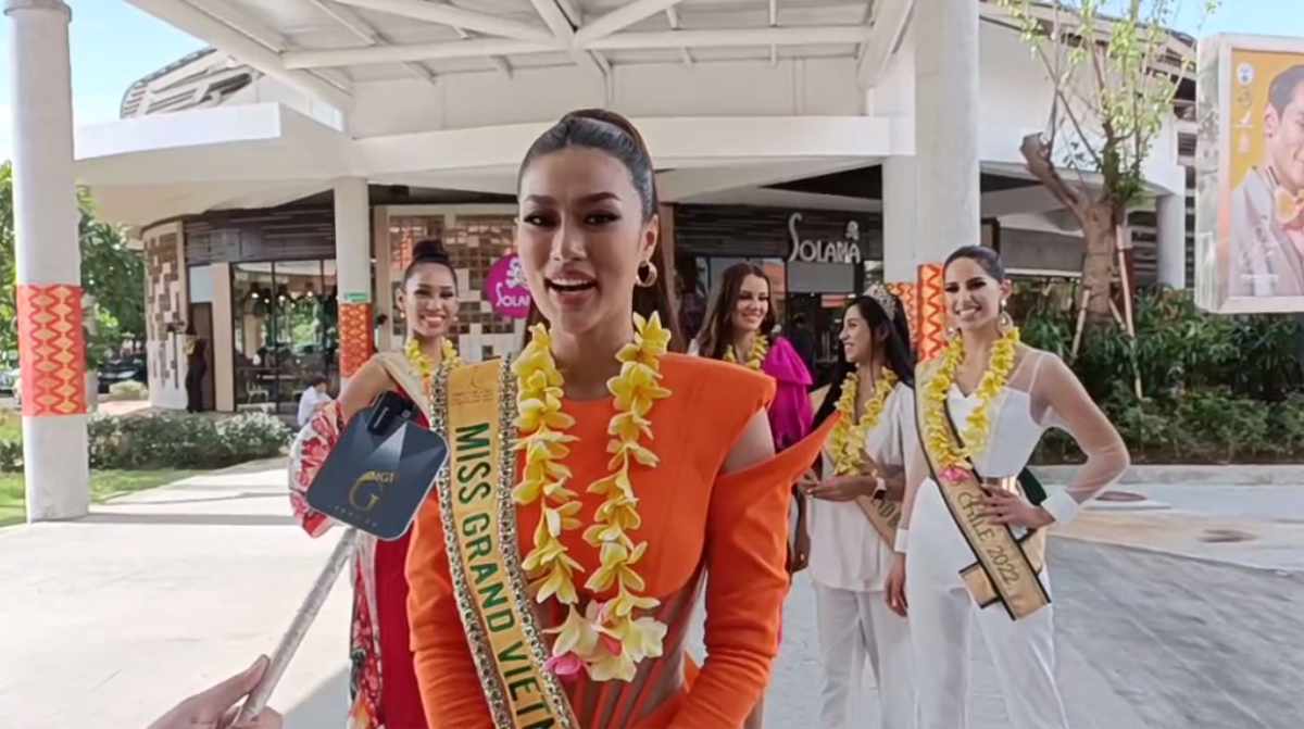 Đáp cánh tại Indonesia, Hoa hậu Thiên Ân sáng nhất dàn thí sinh Miss Grand, nói tiếng Anh 'hay như hát' Ảnh 2