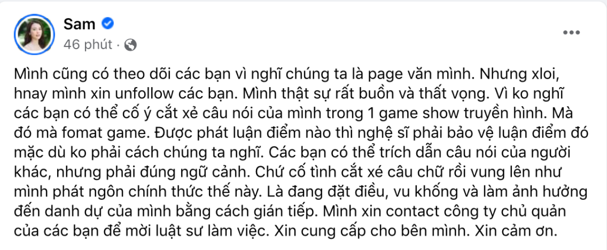 Vừa bắt được hoa cưới, Sam đã gặp 'biến' lớn, sẽ nhờ luật sư can thiệp Ảnh 2