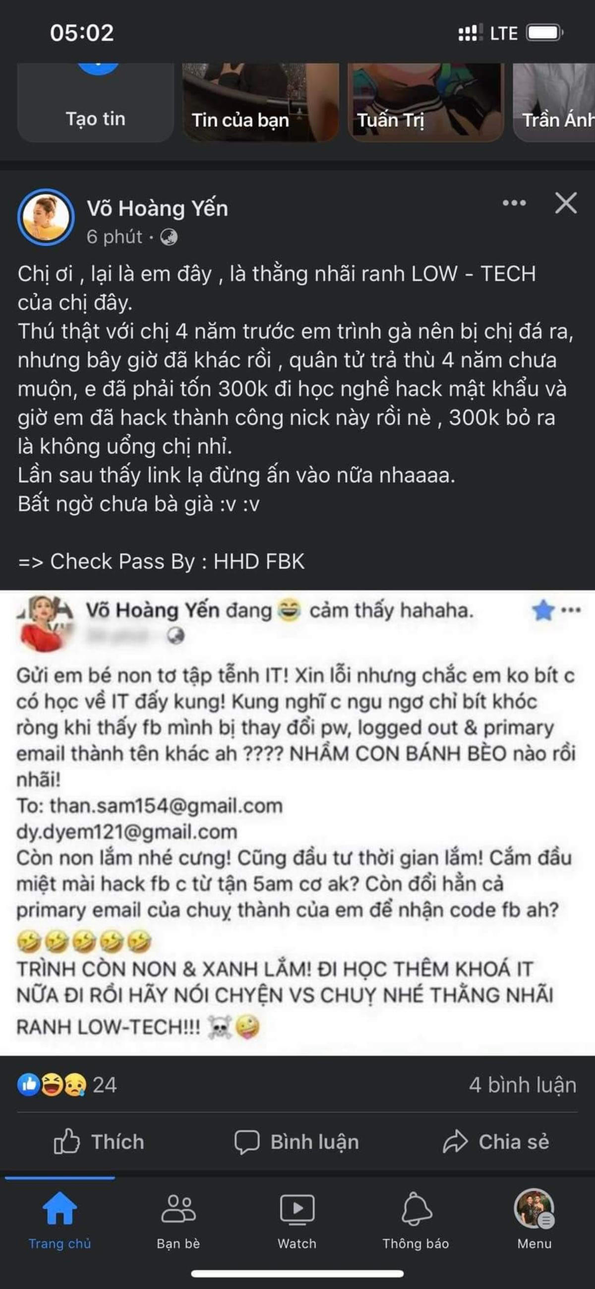 Hacker đăng bài viết thách thức Võ Hoàng Yến: 'Hacker chị dở òm, 7 ngày cũng không giải quyết được' Ảnh 2