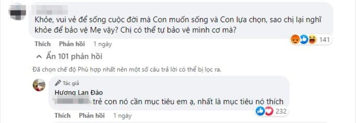 Bị dân mạng bắt bẻ 'sao lại muốn con bảo vệ mẹ', bà Đào Lan Hương đáp trả bằng lời lẽ sâu xa Ảnh 3