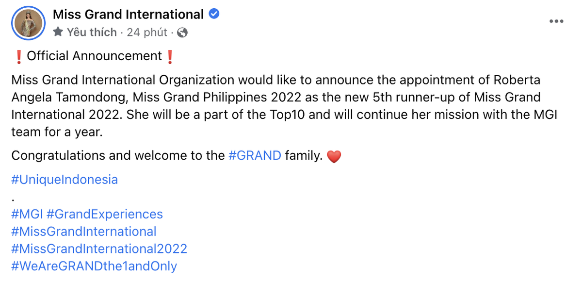 Không phải Thiên Ân, ông Nawat chọn mỹ nhân Philippines trở thành Á hậu 5 Miss Grand 2022 Ảnh 2