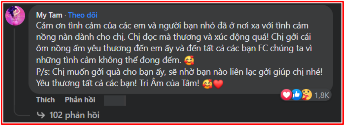 Fan qua đời trước khi kịp xem Tri âm, Mỹ Tâm có chia sẻ lay động triệu trái tim Ảnh 3