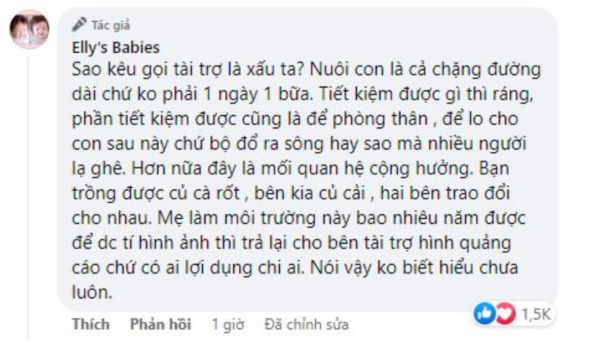 Tìm kiếm nguồn tài trợ sau khi chồng dừng chu cấp, Elly Trần 'nổi đóa' vì bị netizen chê bai Ảnh 2