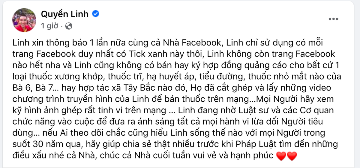 Bị mạo danh hình ảnh, MC Quyền Linh quyết nhờ pháp luật vào cuộc Ảnh 2