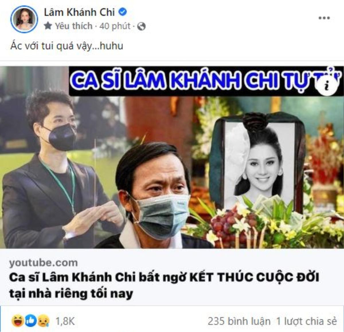 Vừa phẫu thuật thanh quản chưa lâu, Lâm Khánh Chi 'khóc thét' vì bị nghi đã 'kết thúc cuộc đời' Ảnh 2