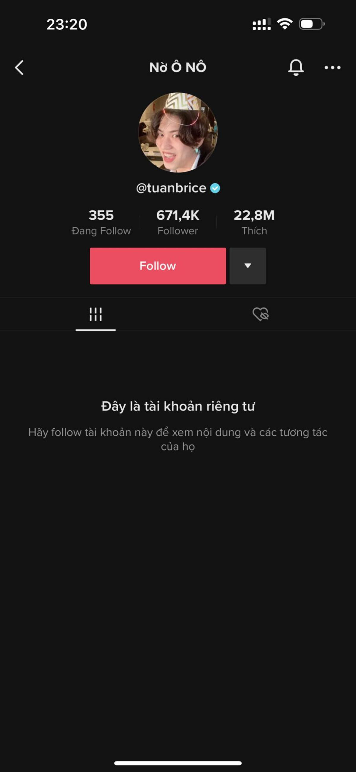 Kênh TikTok hơn 600.000 người theo dõi của Nờ Ô Nô đã 'bay màu' Ảnh 1