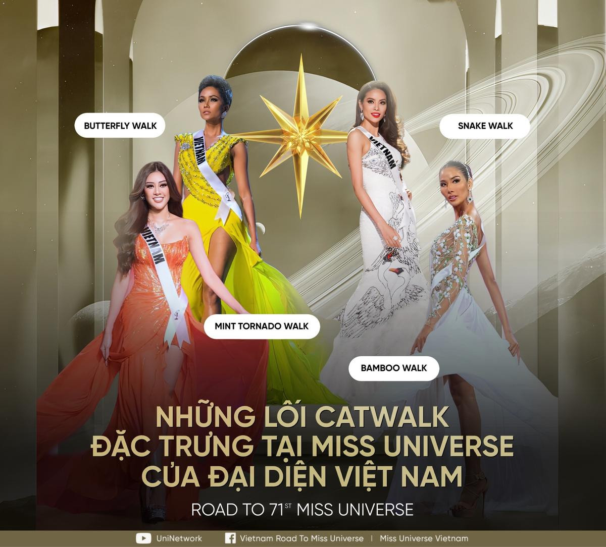 4 kiểu catwalk của 'chị em Hoàn vũ' mà Ngọc Châu nên dắt túi, fan hốt hoảng: Ủa - Kim Duyên đâu? Ảnh 1