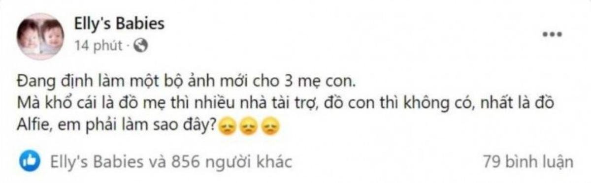 Bị chỉ trích khi đăng bài than con không có quần áo, phải xin tài trợ, Elly Trần lên tiếng thanh minh Ảnh 1