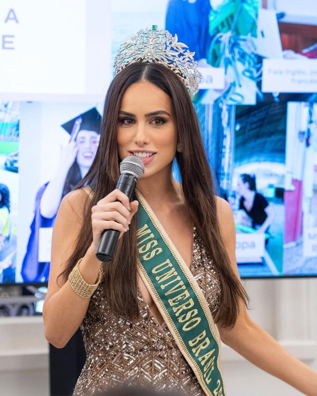 Phát 'choáng' với profile đối thủ của Ngọc Châu tại Miss Universe: Ở gần micro là 'tới công chuyện' Ảnh 1