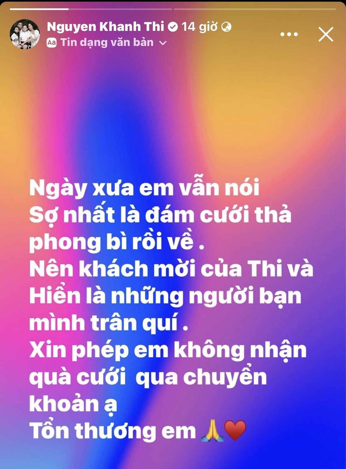 Khánh Thi không nhận quà cưới qua chuyển khoản vì lý do này Ảnh 2