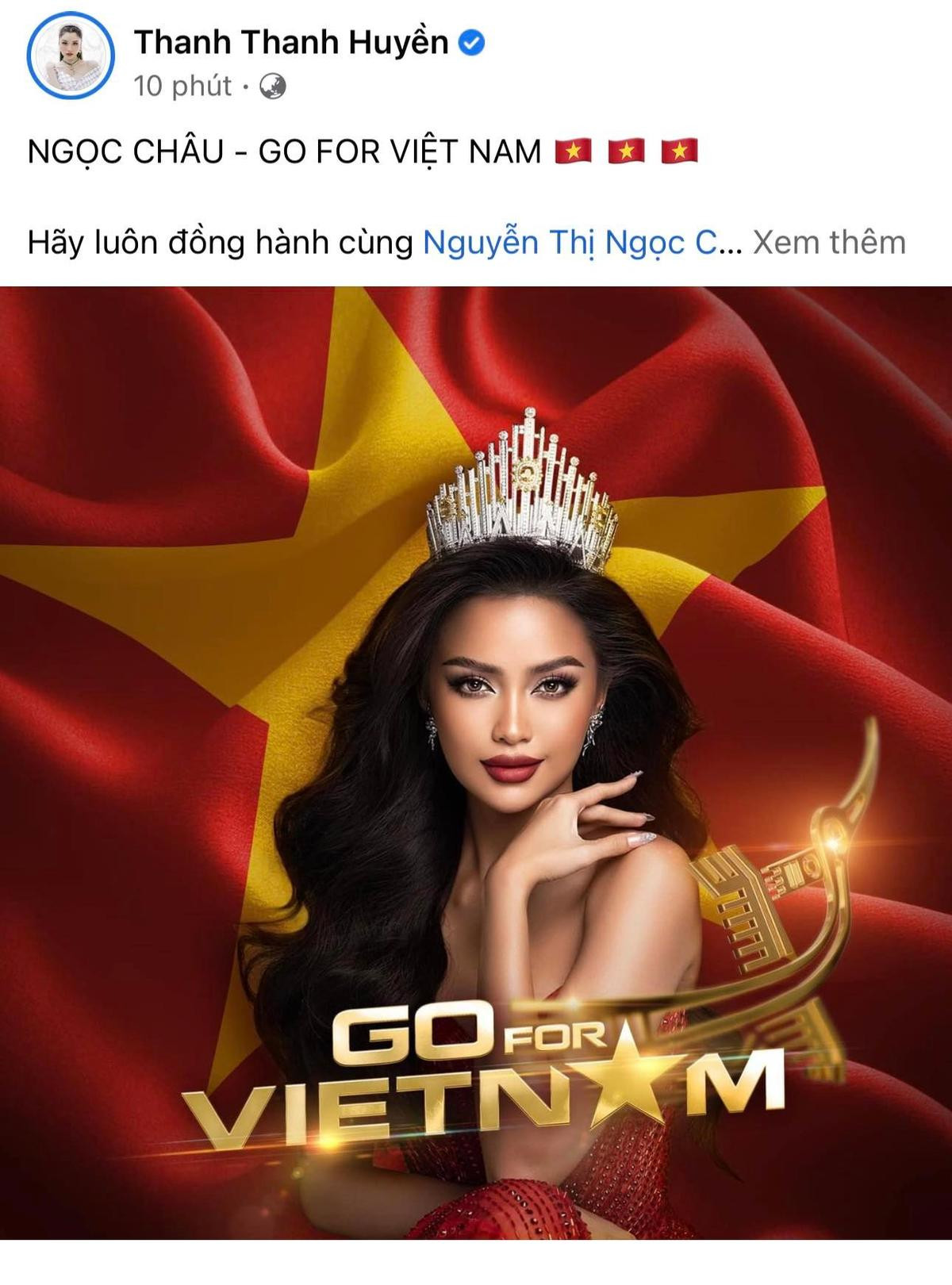 Khánh Vân, Kim Duyên cùng hàng loạt sao việt phủ sắc đỏ, ủng hộ Ngọc Châu tại Miss Universe 2022 Ảnh 6