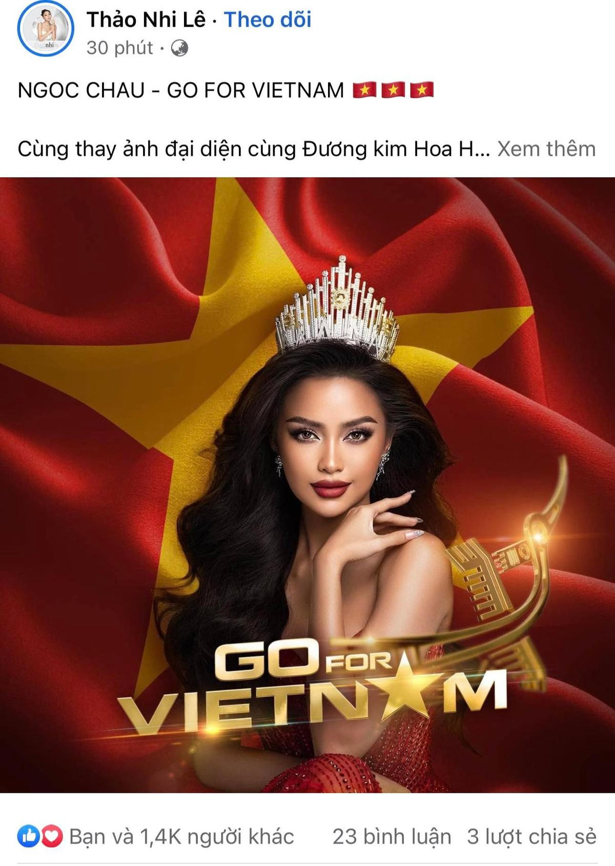 Khánh Vân, Kim Duyên cùng hàng loạt sao việt phủ sắc đỏ, ủng hộ Ngọc Châu tại Miss Universe 2022 Ảnh 7