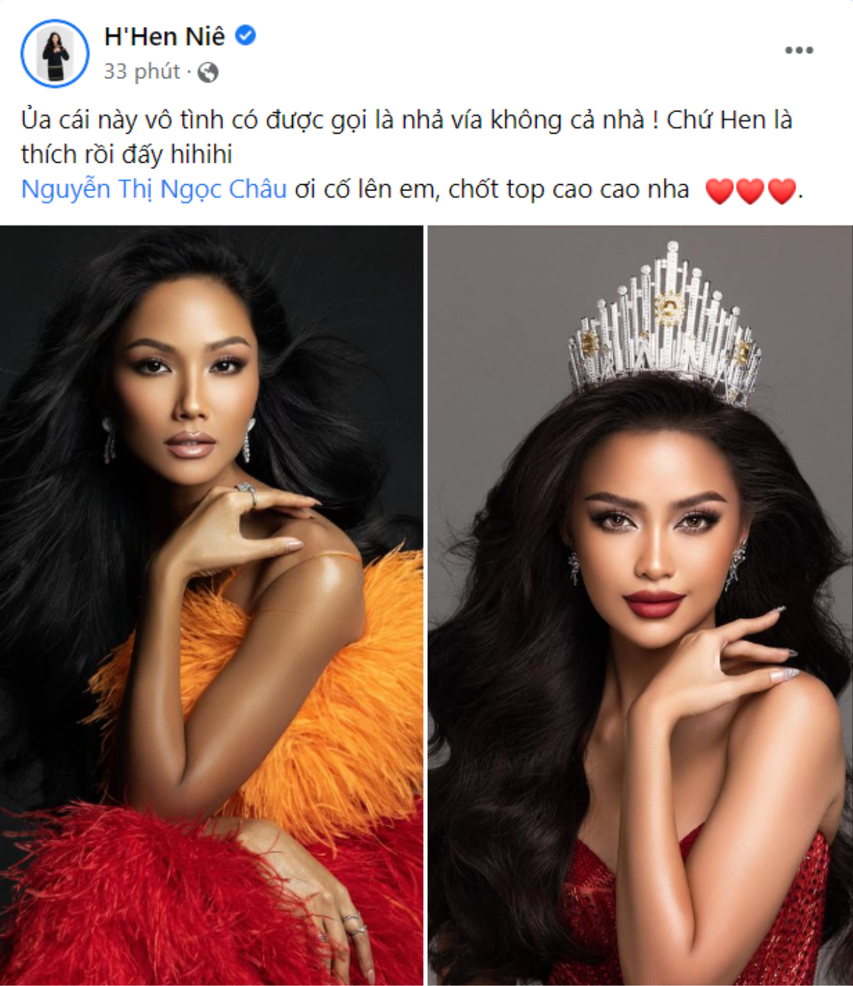 H'Hen Niê 'nhả vía' cho Hoa hậu Ngọc Châu đi thi Miss Universe: Cố vượt Top 5 của chị nhé! Ảnh 2