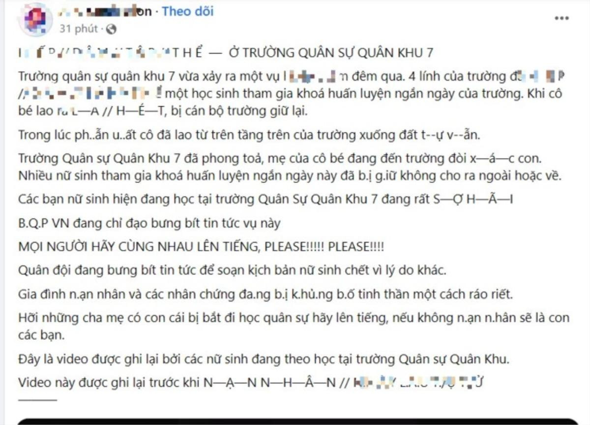 Vụ lan truyền tin nữ sinh bị hiếp dâm: Trường HUFLIT và Quân sự Quân khu 7 tổ chức họp báo và chiều nay Ảnh 2