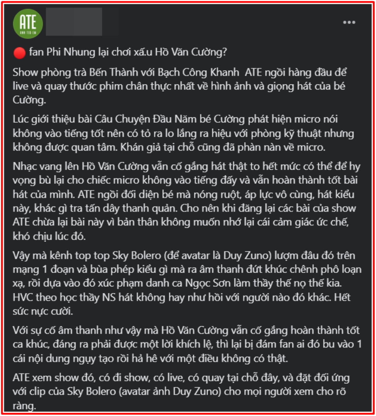 Fan Phi Nhung bị tố hãm hại Hồ Văn Cường: 'Bỏ cái trò đó đi mà làm người' Ảnh 1