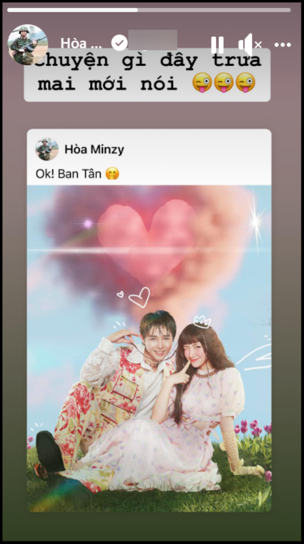 Hòa Minzy bất ngờ công khai 'thành đôi' cùng một nam ca sĩ vào đúng Valentine Ảnh 2