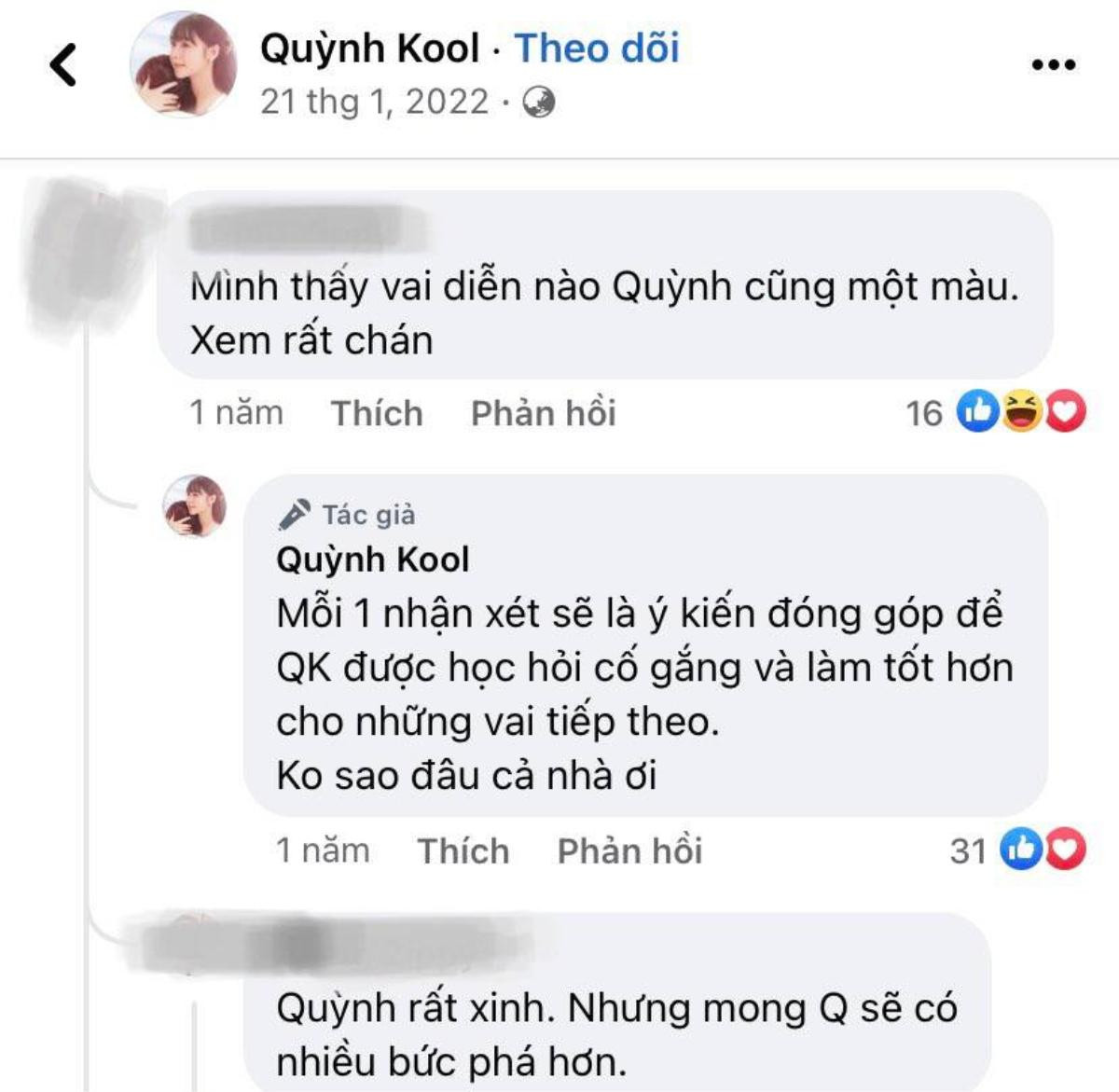 Quỳnh Kool 'Đừng Làm Mẹ Cáu' nói gì khi bị khán giả chê diễn dở? Ảnh 2