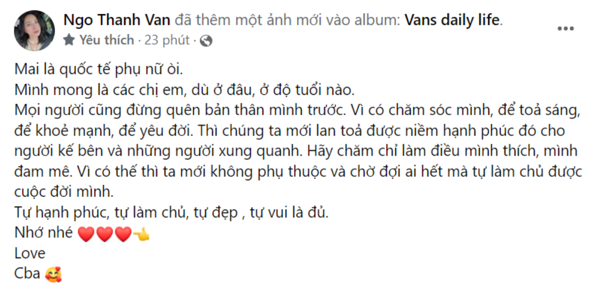 Đang hạnh phúc cạnh Huy Trần, Ngô Thanh Vân gây chú ý với chia sẻ về việc 'làm chủ cuộc đời' Ảnh 2