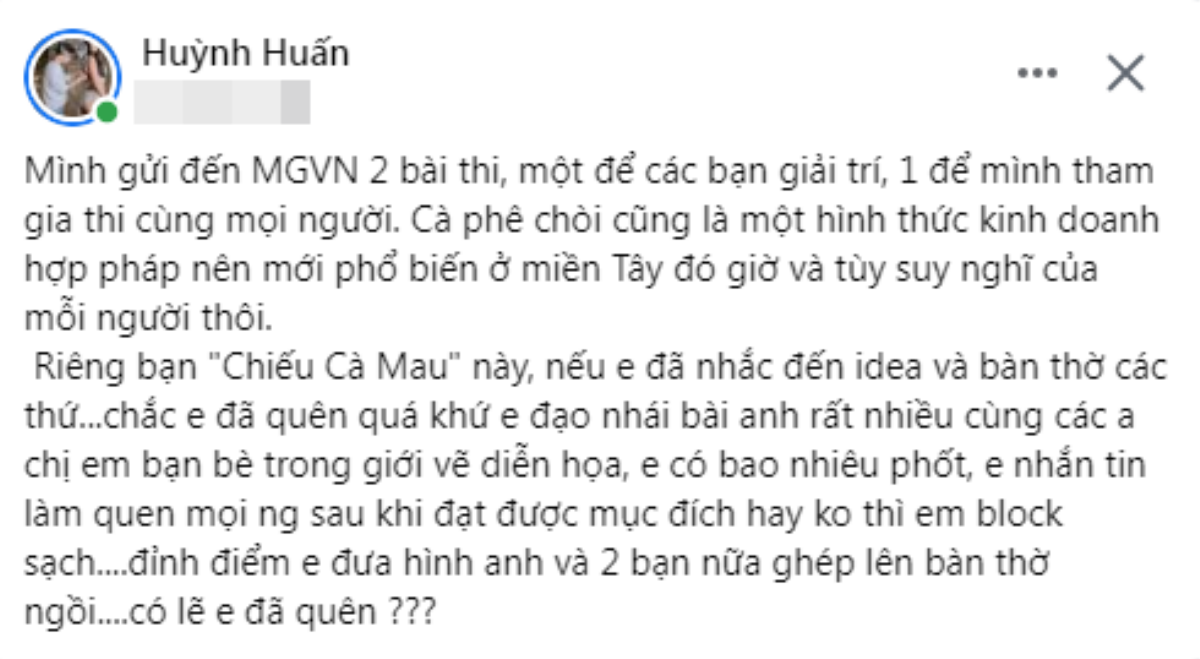 Cha đẻ Chiếu Cà Mau cà khịa Cà phê Chòi, 'chủ thớt' xù lông: Em từng đạo nhái bài anh rất nhiều đó Ảnh 3