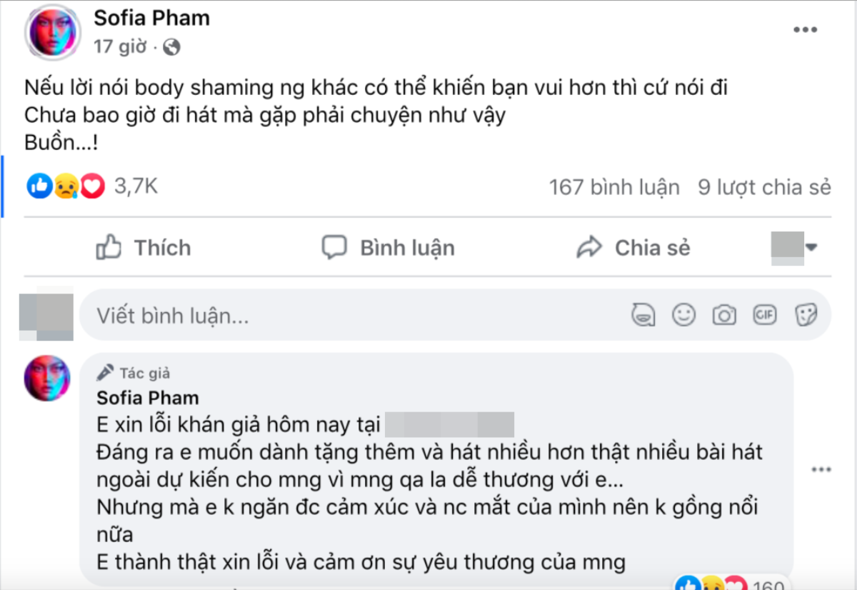 Một nữ ca sĩ Vbiz bị miệt thị ngoại hình khi đang hát, nhiều sao Việt gửi lời động viên Ảnh 3