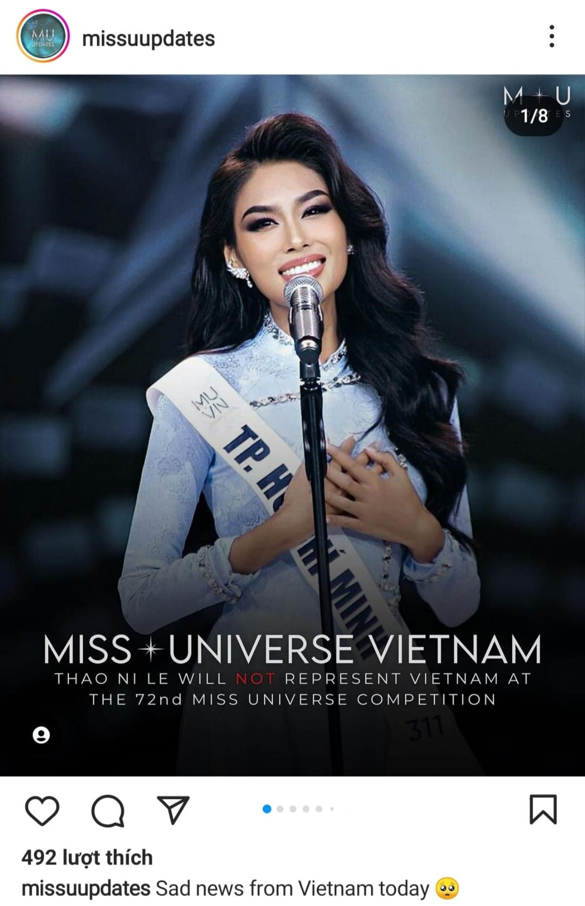 Fan quốc tế nói gì khi nghe tin Thảo Nhi Lê không được tham dự Miss Universe 2023? Ảnh 1